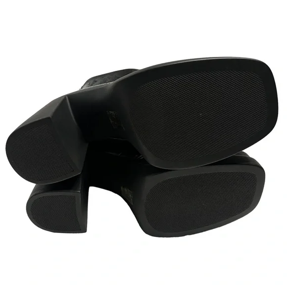 Free People Double Stack Black Patent Leather Platform Boots Size EU 39.5 NWOB - Picture 6 of 11